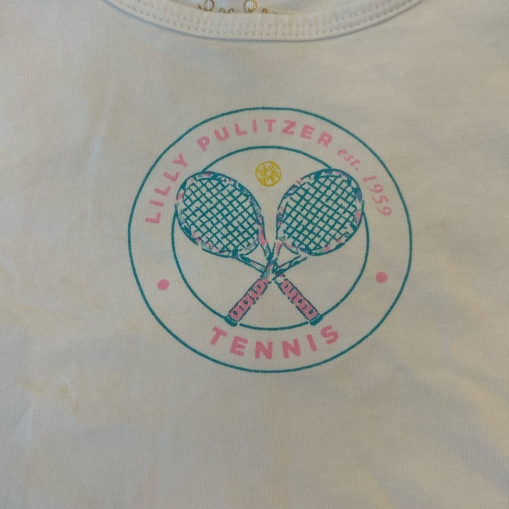 Lilly Pulitzer Kids Tennis Graphic Tee - White - Picture 2 of 3